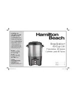 Предварительный просмотр 1 страницы Hamilton Beach BrewStation 40540 Use And Care Manual