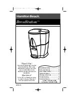 Предварительный просмотр 1 страницы Hamilton Beach BrewStation 47226 Instructions Manual