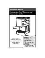 Hamilton Beach Cappuccino Plus User Manual preview