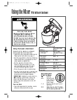 Preview for 11 page of Hamilton Beach CPM700 - Commercial Stand Mixer Operation Manual