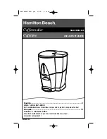 Hamilton Beach D43012B - Commercial BrewStation Coffeemaker Instruction Manual предпросмотр