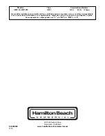 Предварительный просмотр 28 страницы Hamilton Beach GB33 Operation Manual