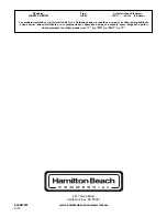 Предварительный просмотр 12 страницы Hamilton Beach GB34 Operation Manual