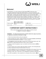 Preview for 2 page of Hamilton Beach hb-p100n30al-s3 Owner'S Manual