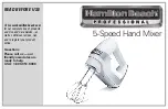 Hamilton Beach HB Pro Mixer Manual preview