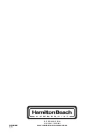 Preview for 104 page of Hamilton Beach HBF1100S series Operation Manual