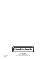 Предварительный просмотр 44 страницы Hamilton Beach HBF400 Operation Manual