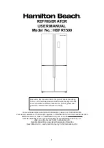 Preview for 1 page of Hamilton Beach HBFR1500 User Manual