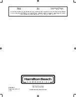 Предварительный просмотр 24 страницы Hamilton Beach HBH855 Series Operation Manual