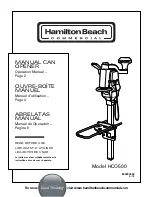 Hamilton Beach HCO500 Operation Manual preview