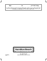 Предварительный просмотр 20 страницы Hamilton Beach HJE960 Operation Manual