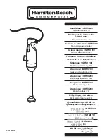 Hamilton Beach HMI200 - Commercial Immersion Handheld... Operation Manual preview