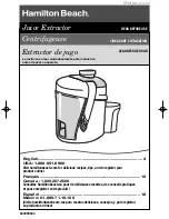 Hamilton Beach Juice Extractor Instructions Manual preview