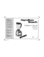 Hamilton Beach MultiBlend 53511 Use & Care Manual предпросмотр