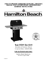 Предварительный просмотр 1 страницы Hamilton Beach OG01 Assembly And Operation Manual