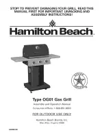 Hamilton Beach OG01 Assembly & Operation Manual предпросмотр