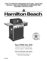 Предварительный просмотр 1 страницы Hamilton Beach OG02 Assembly & Operation Manual