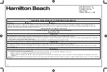 Предварительный просмотр 34 страницы Hamilton Beach One Press 47600 Manual