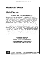 Preview for 17 page of Hamilton Beach P100N30AP-F4 Owner'S Manual