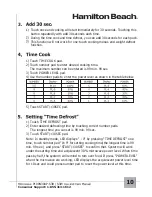 Preview for 11 page of Hamilton Beach P100N30AP-S3B Owner'S Manual