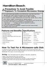 Preview for 6 page of Hamilton Beach P11043ALH-WTB Owner'S Manual