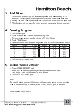 Preview for 11 page of Hamilton Beach P11043ALH-WTB Owner'S Manual