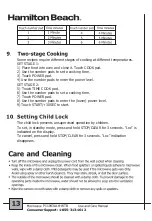 Preview for 14 page of Hamilton Beach P11043ALH-WTB Owner'S Manual