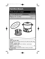 Hamilton Beach Party Crock Instructions Manual preview