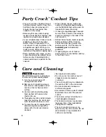 Предварительный просмотр 6 страницы Hamilton Beach Party Crock Instructions Manual