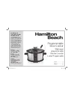 Hamilton Beach Programmable Slow Cooker User Instructions preview