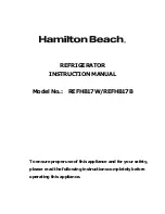 Hamilton Beach REFHB17B Instruction Manual предпросмотр