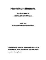 Hamilton Beach REFHB27AB Instruction Manual preview