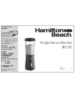 Предварительный просмотр 1 страницы Hamilton Beach Single-Serve Blender Use & Care Manual