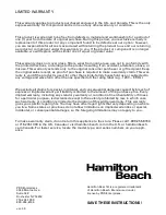 Предварительный просмотр 11 страницы Hamilton Beach TL-6-5A Instruction Manual