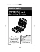 Предварительный просмотр 1 страницы Hamilton Beach Waffle Stix Manual