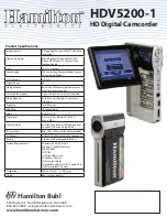 Preview for 2 page of Hamilton HDV5200-1 Specifications