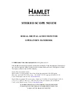 Предварительный просмотр 1 страницы Hamlet 503 EM Operator'S Handbook Manual