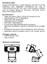 Предварительный просмотр 3 страницы Hamlet HWCAM720 User Manual