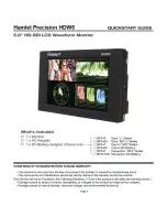 Предварительный просмотр 1 страницы Hamlet Precision HDW5 Quick Start Manual