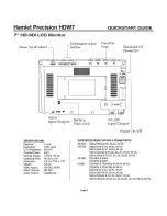 Предварительный просмотр 3 страницы Hamlet Precision HDW7 Quick Start Manual