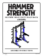 Hammer Strength OHDHR Assembly Instructions Manual preview