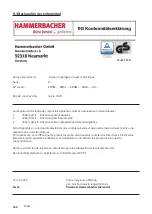 Preview for 100 page of Hammerbacher XDSM Series Operating Instructions Manual