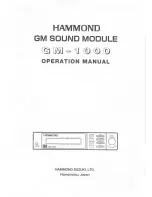 Предварительный просмотр 1 страницы Hammond GM-1000 Operation Manual