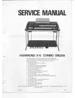 Preview for 1 page of Hammond X-5 Service Manual