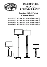 Preview for 1 page of HAMPTON BAY 008938601948 Instruction Manual