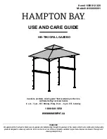 Preview for 1 page of HAMPTON BAY 1000 812 320 Use And Care Manual