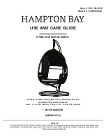 Preview for 1 page of HAMPTON BAY 1001 184 218 Use And Care Manual