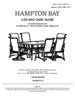 Preview for 1 page of HAMPTON BAY 1001 186 714 Use And Care Manual