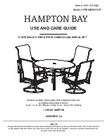 Preview for 1 page of HAMPTON BAY 1001 215 082 Use And Care Manual