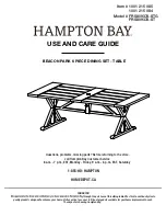 HAMPTON BAY 1001 215 084 Use And Care Manual preview